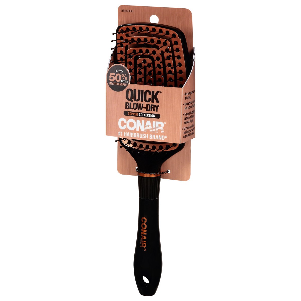 slide 2 of 9, Conair Copper Collection Quick Blow-Dry Hairbrush 1 ea Card, 1 ct