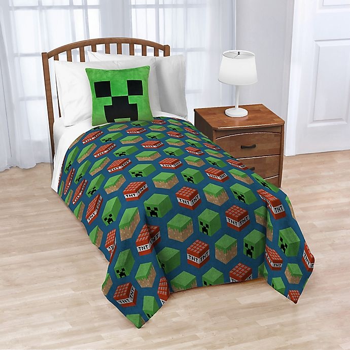 slide 1 of 4, Minecraft Nogginz Throw Pillow and Blanket Set, 1 ct