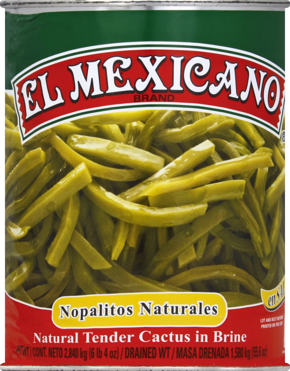 slide 2 of 2, El Mexicano Nopalitos Naturales 100 oz, 100 oz