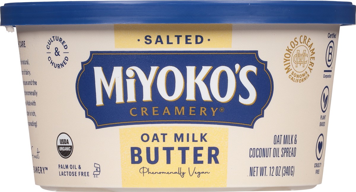 slide 3 of 9, Miyoko's Creamery Oat Milk Salted Butter 12 oz, 12 oz