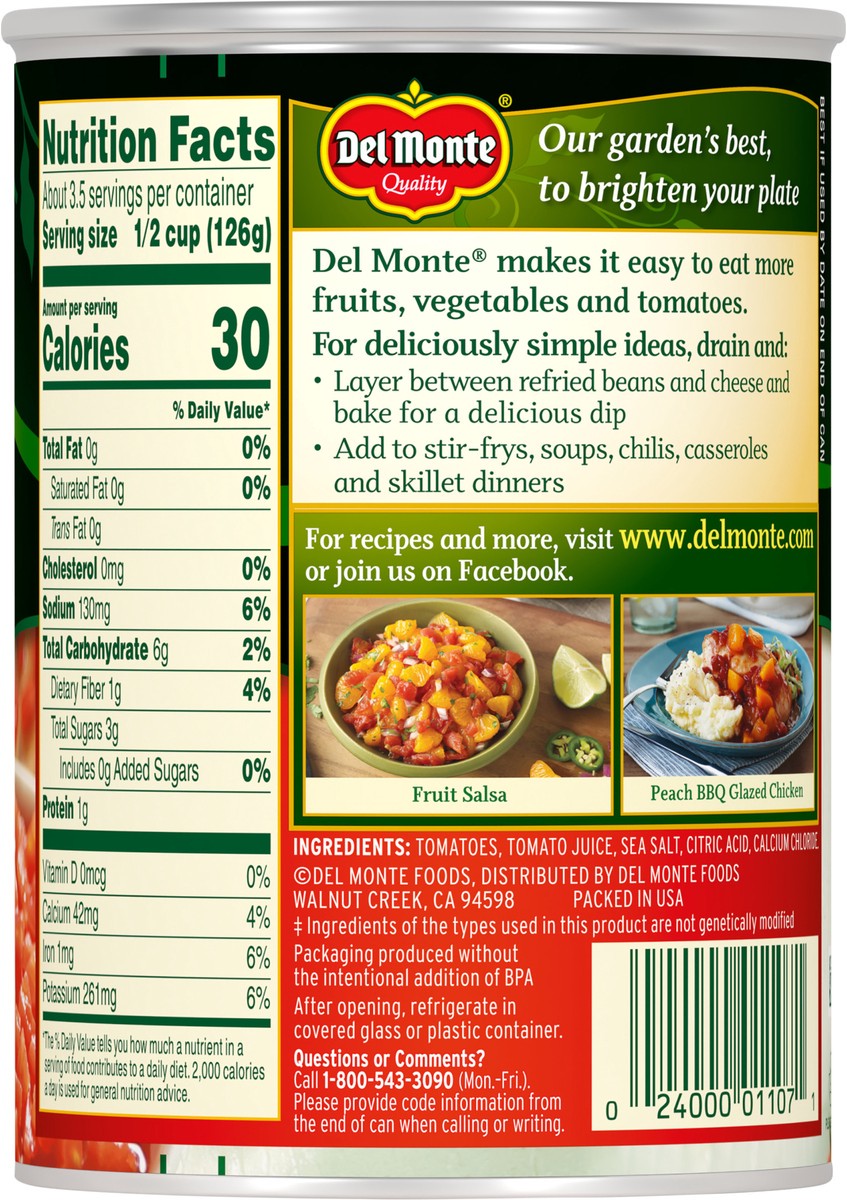 slide 6 of 7, Del Monte Petite Cut Diced Tomatoes 14.5 oz Can, 14.5 oz