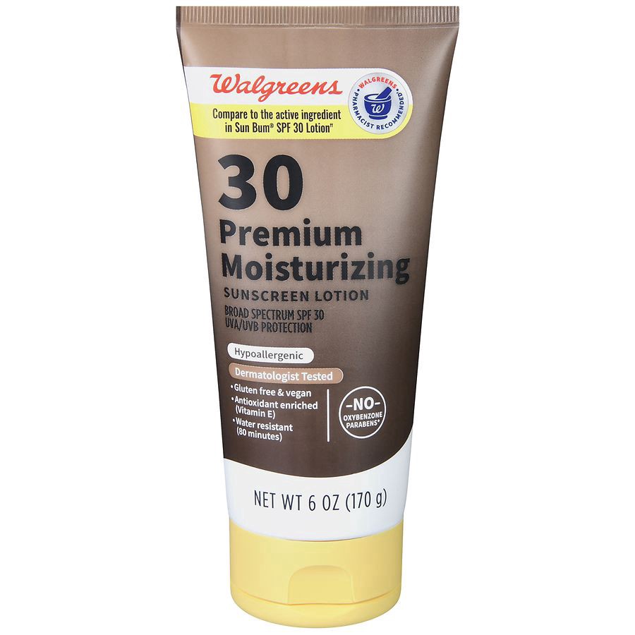 slide 1 of 5, Walgreens 30 Premium Moisturizing Sunscreen Lotion, 6 oz