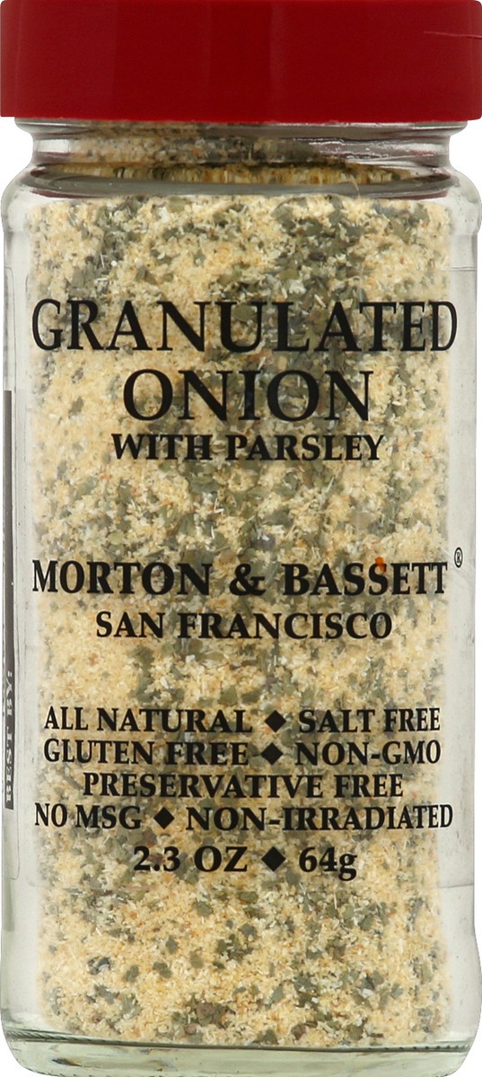 slide 1 of 3, Morton & Bassett Granulated Onion With Parsley, 2.3 oz