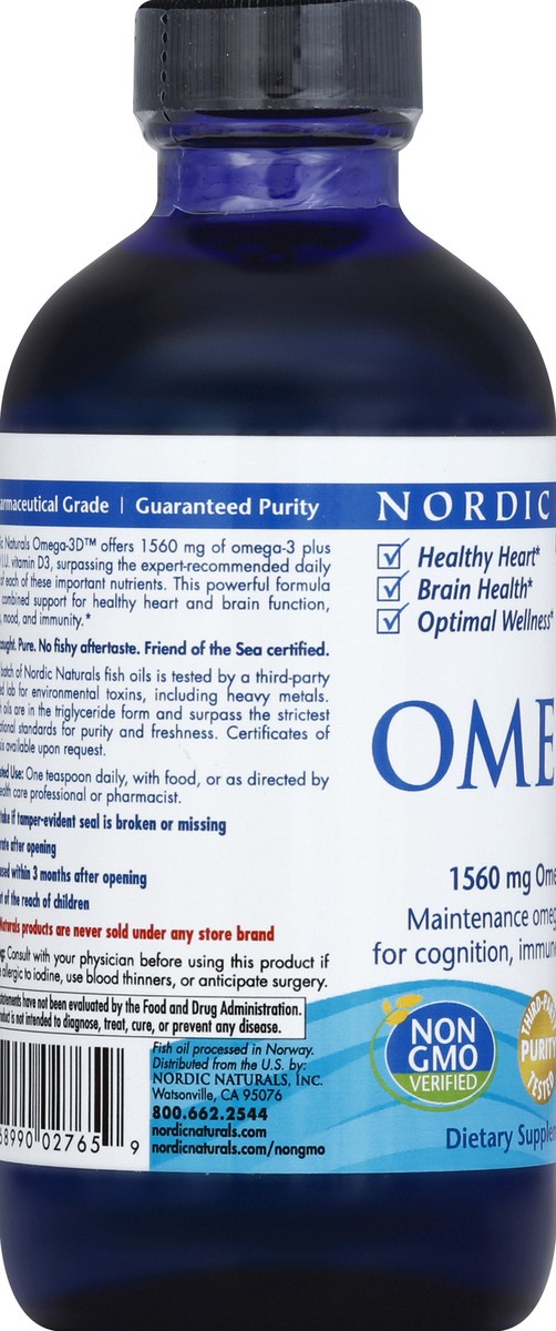 slide 5 of 7, Nordic Naturals Omega3 + Liquid Lemon, 237 ml