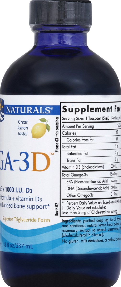 slide 4 of 7, Nordic Naturals Omega3 + Liquid Lemon, 237 ml