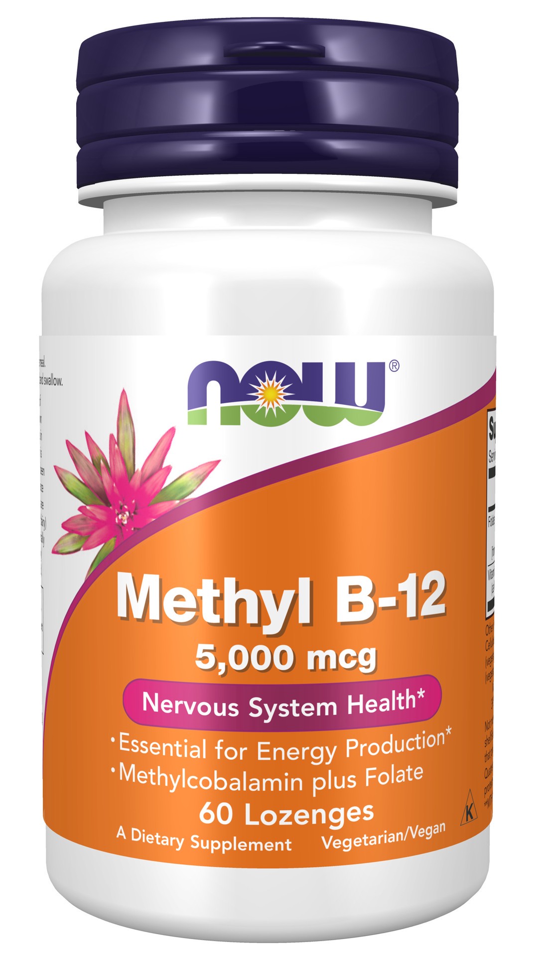 slide 1 of 4, NOW Methyl B-12 5,000 mcg - 60 Lozenges, 60 ct