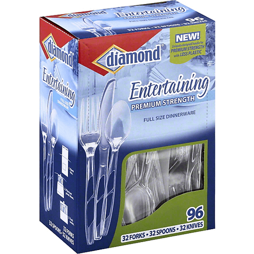 slide 2 of 3, Diamond Entertaining Dinnerware, Full Size, Premium Strength, 96 ct