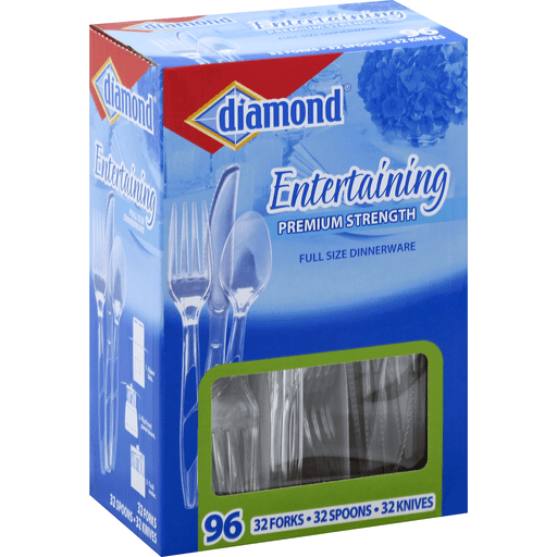 slide 3 of 3, Diamond Entertaining Dinnerware, Full Size, Premium Strength, 96 ct