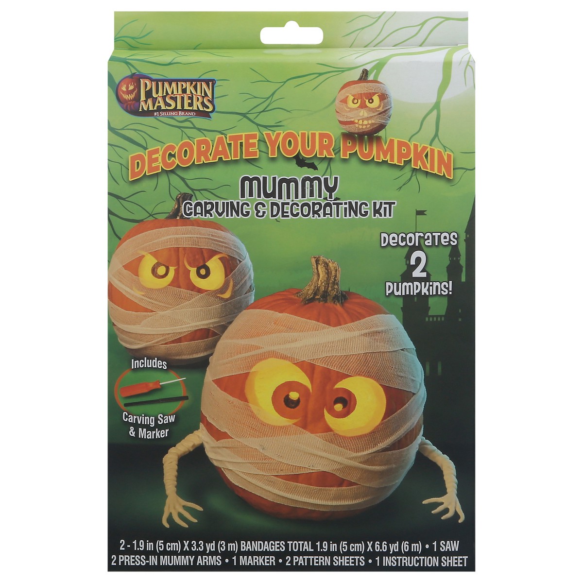 slide 1 of 9, Pumpkin Masters Mummy Carving & Decorating Kit, 1 ct