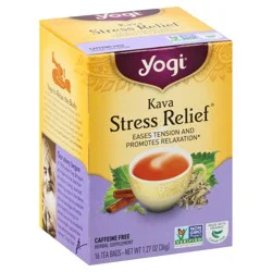 Yogi Tea Kava Stress Relief, Caffeine-Free Herbal Tea Bags, 16 Count