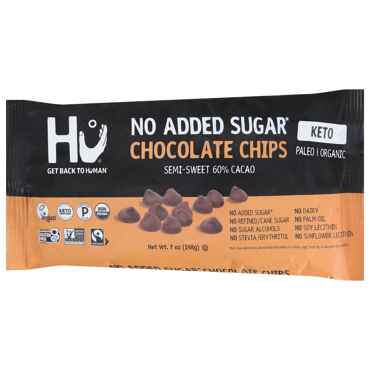 slide 4 of 12, Hu No Added Sugar Organic 60% Cacao Semi-Sweet Chocolate Chips 7 oz, 7 oz