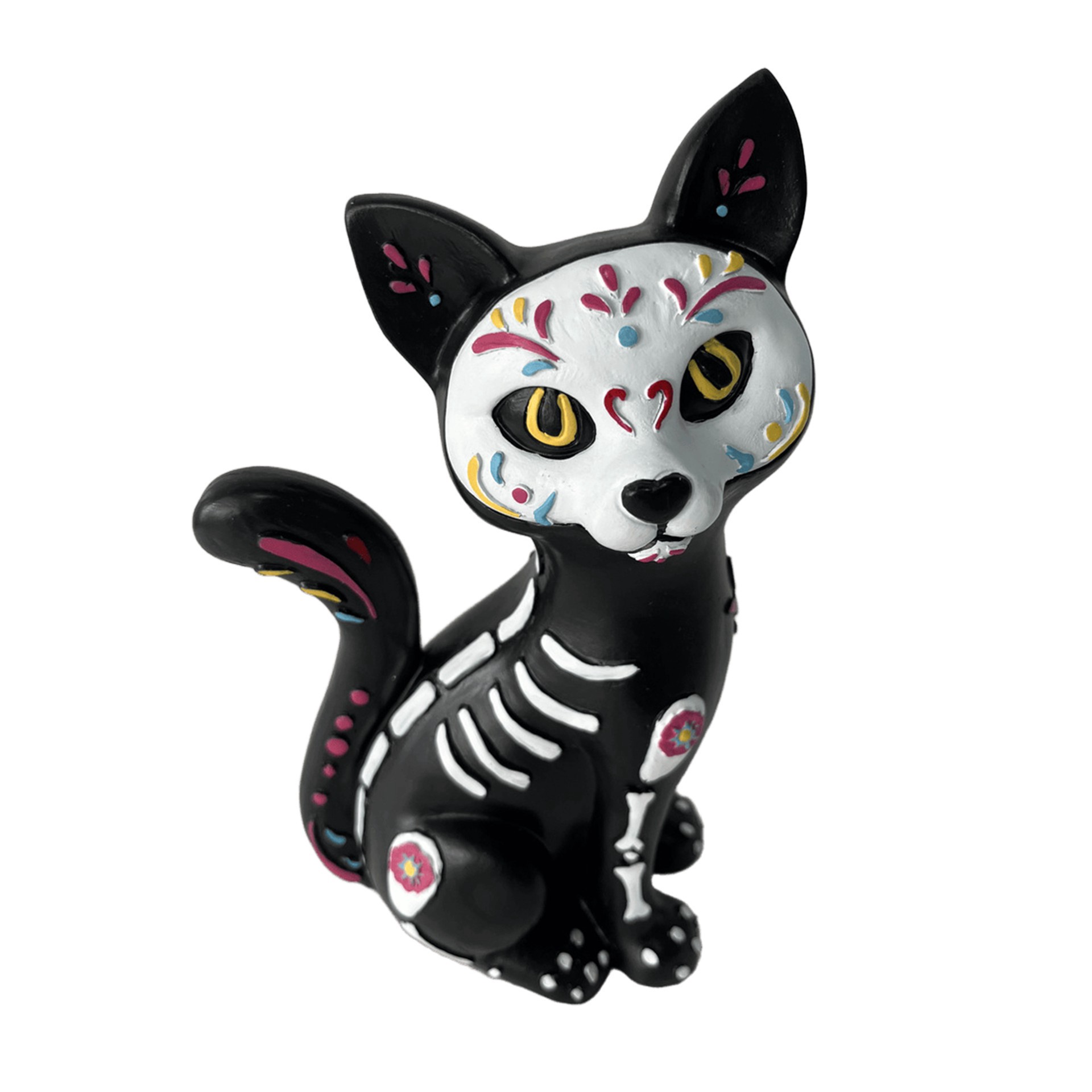slide 2 of 3, 8.75" Day Of The Dead Sitting Skeleton Cat Tabletop Decor By Ashland, 8.75 in