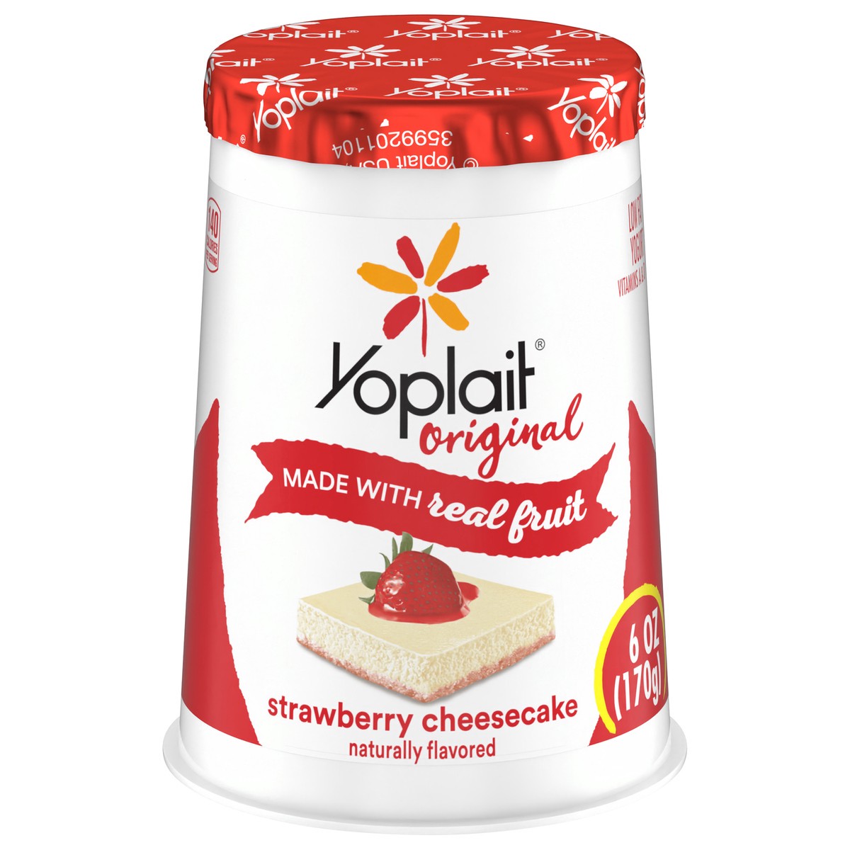 slide 1 of 9, Yoplait Original Strawberry Cheesecake Low Fat Yogurt, 6 oz Yogurt Cup, 6 oz