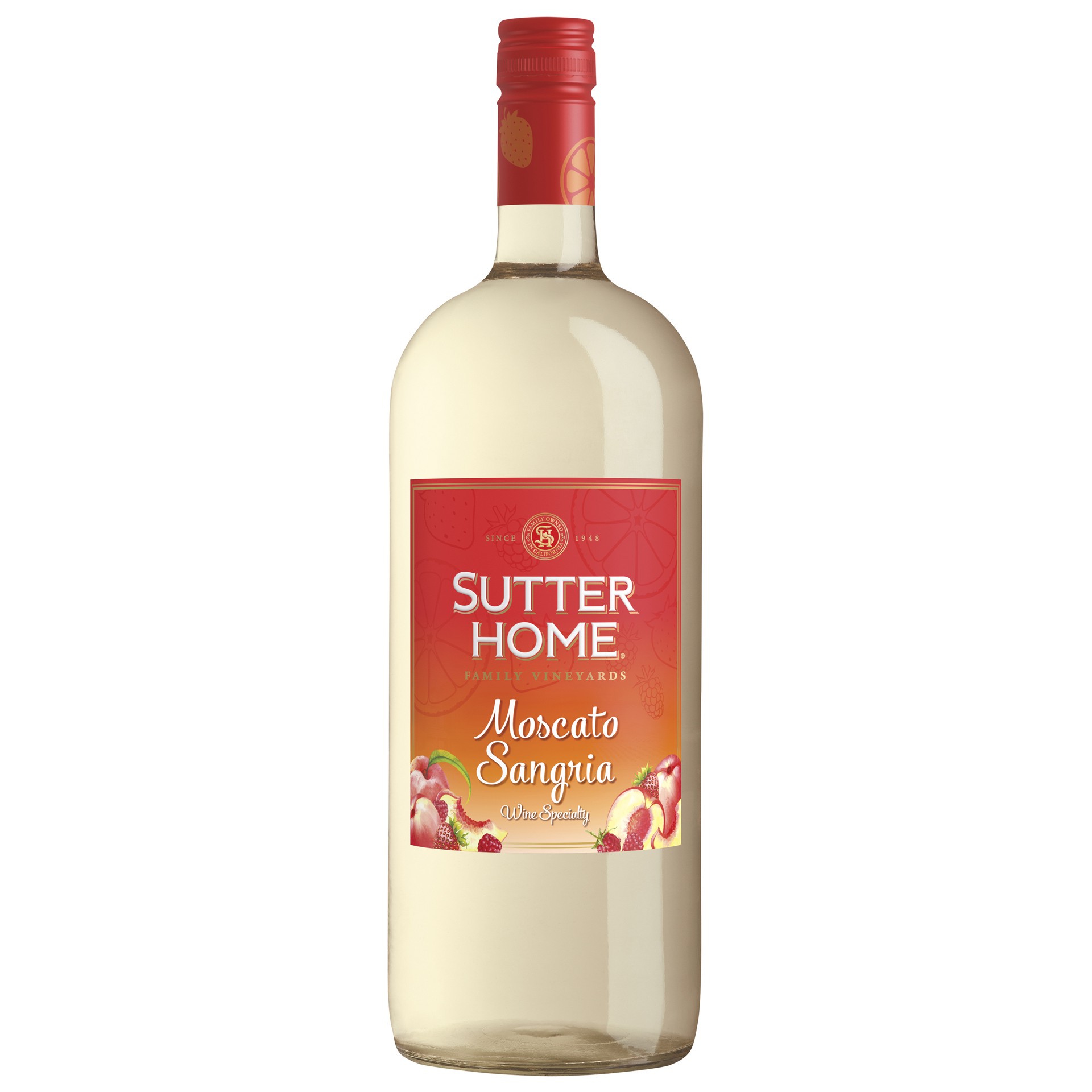 slide 1 of 5, Sutter Home Moscato Sangria White Wine, 1.5L Wine Bottle, 1.50 liter