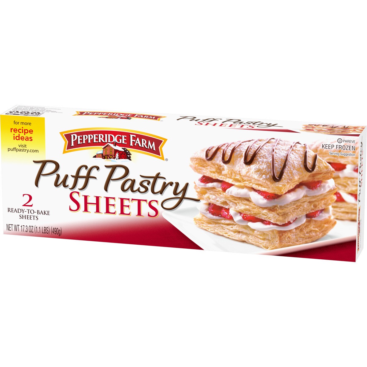 slide 3 of 9, Pepperidge Farm Puff Pastry Frozen Pastry Dough Sheets, 2-Count, 17.3 oz. Box, 17.3 oz