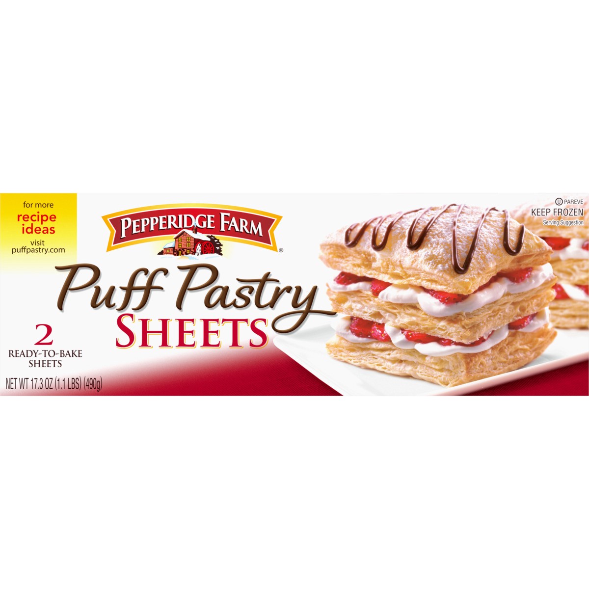 slide 6 of 9, Pepperidge Farm Puff Pastry Frozen Pastry Dough Sheets, 2-Count, 17.3 oz. Box, 17.3 oz
