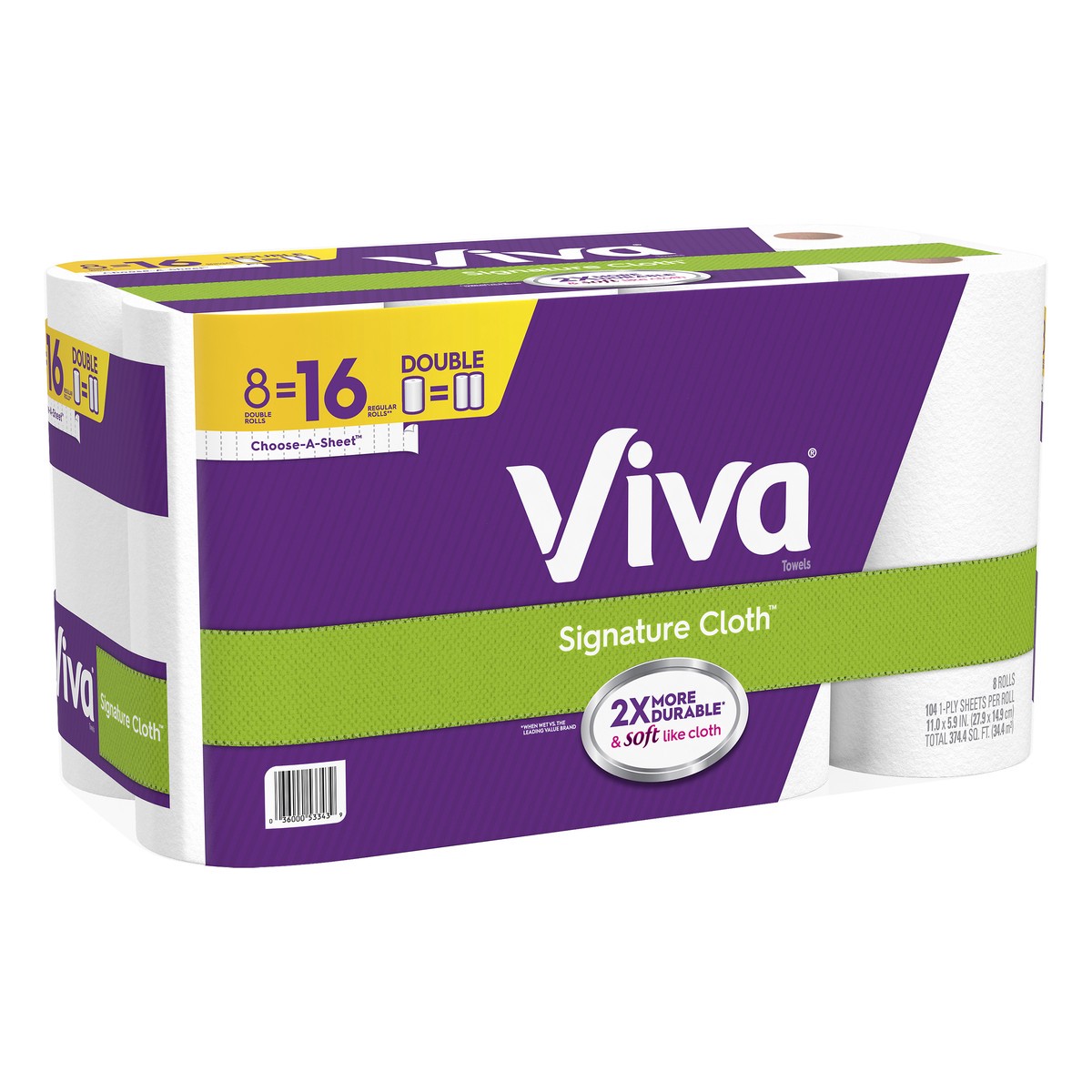 slide 4 of 9, Viva Signature Cloth 1-Ply Double Rolls Towels 8 Rolls, 8 ct