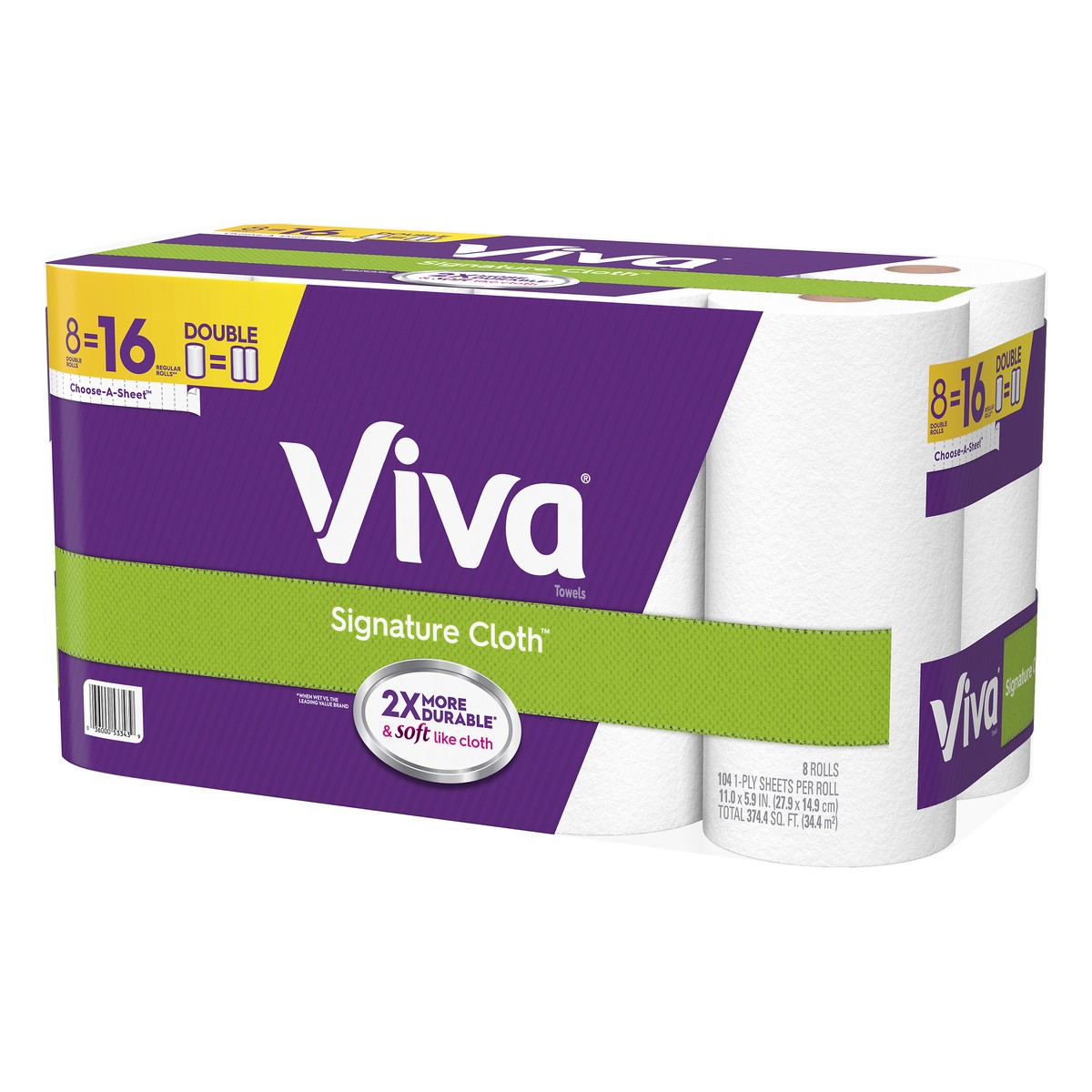 slide 6 of 9, Viva Signature Cloth 1-Ply Double Rolls Towels 8 Rolls, 8 ct