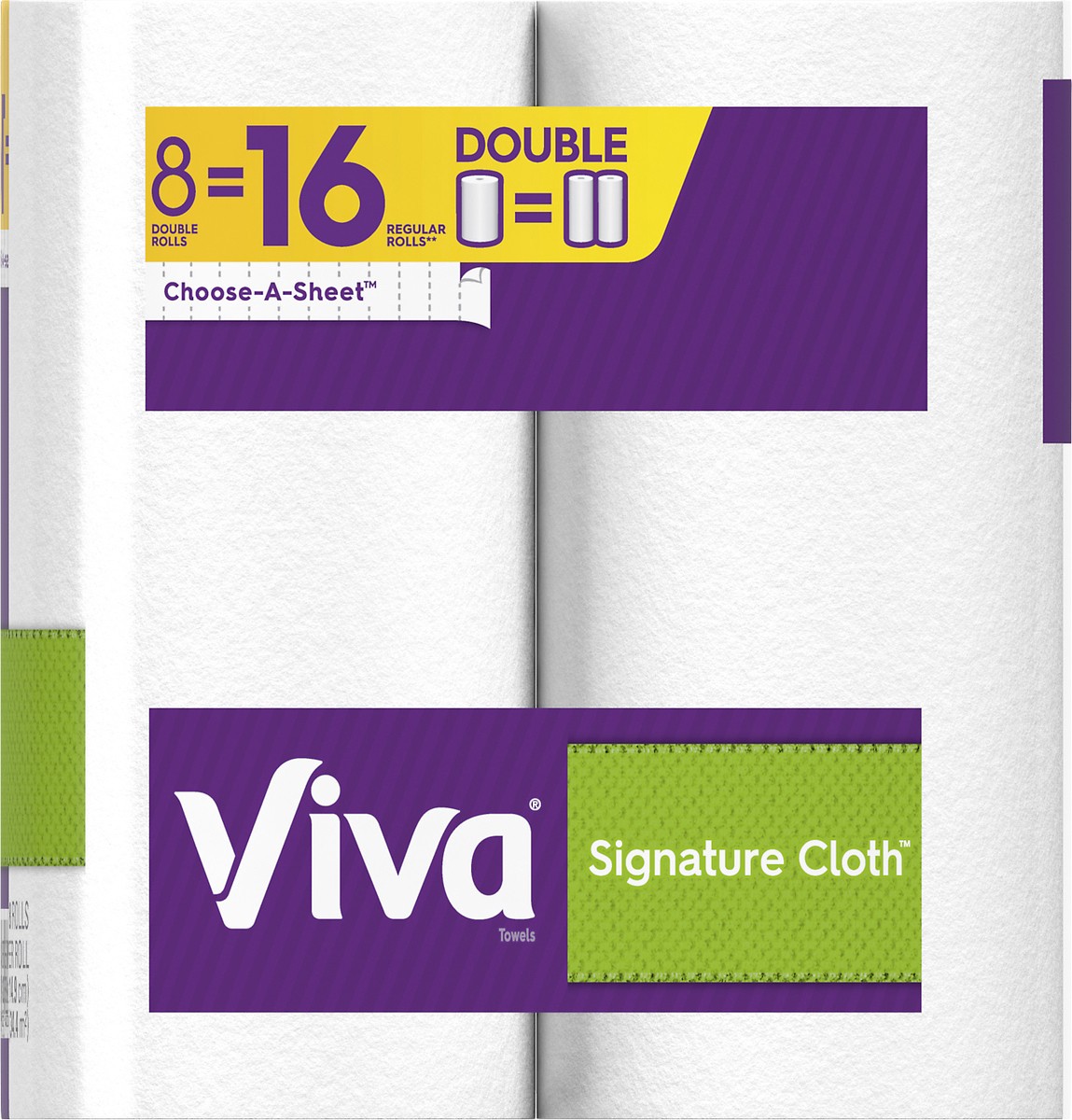 slide 2 of 9, Viva Signature Cloth 1-Ply Double Rolls Towels 8 Rolls, 8 ct