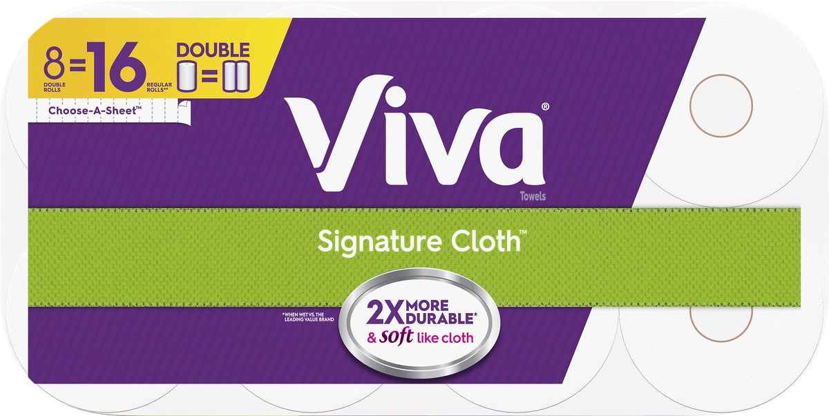 slide 7 of 9, Viva Signature Cloth 1-Ply Double Rolls Towels 8 Rolls, 8 ct