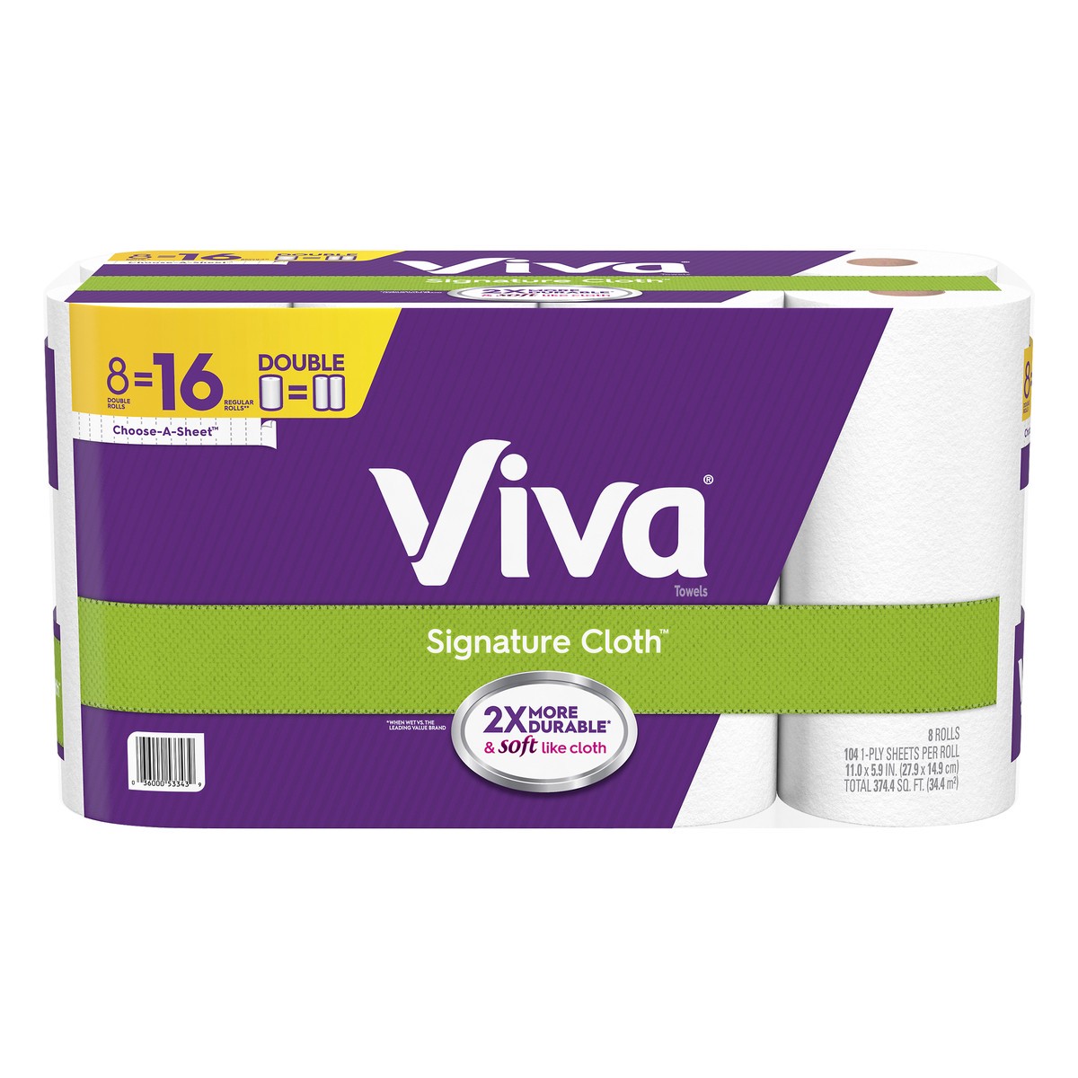 slide 1 of 9, Viva Signature Cloth 1-Ply Double Rolls Towels 8 Rolls, 8 ct