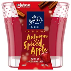 Glade 1 Wick Scented Candle, Autumn Spiced Apple, Fragrance Infused with Essential Oils, 3.4 oz