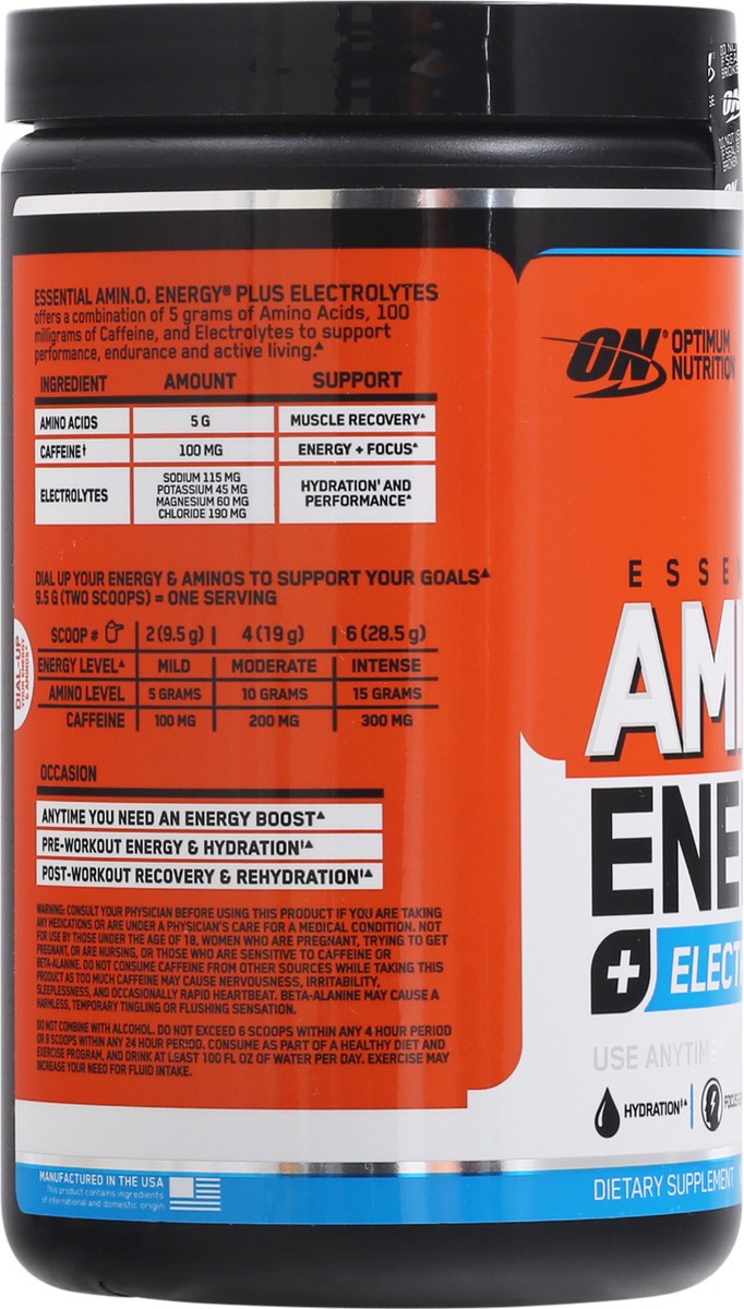 slide 6 of 9, Optimum Nutrition Essential Tangerine Wave Amin.O. Energy 9.5 oz, 9.5 oz