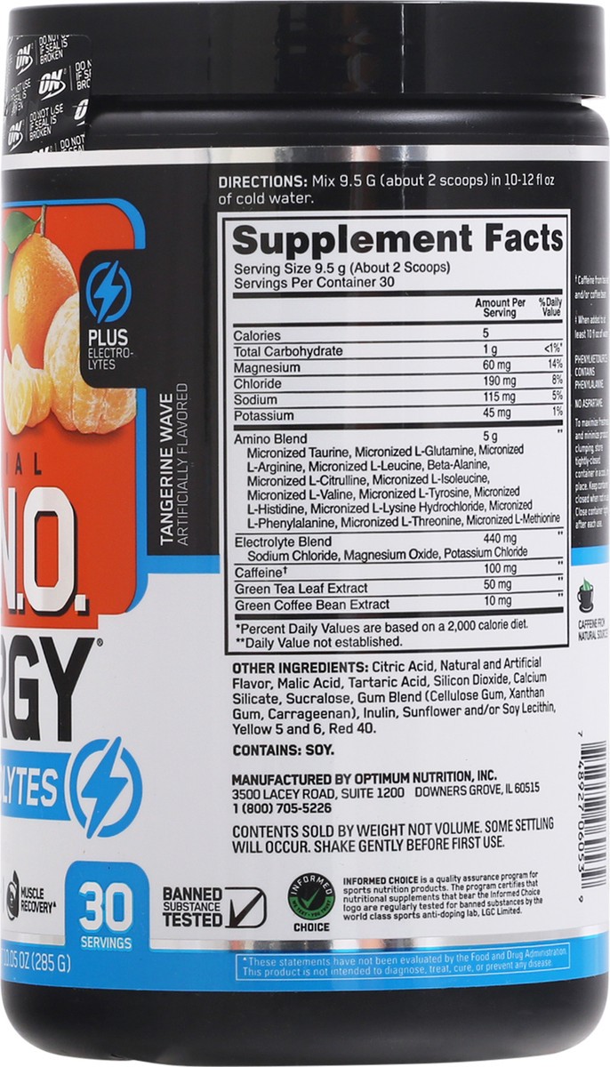 slide 7 of 9, Optimum Nutrition Essential Tangerine Wave Amin.O. Energy 9.5 oz, 9.5 oz