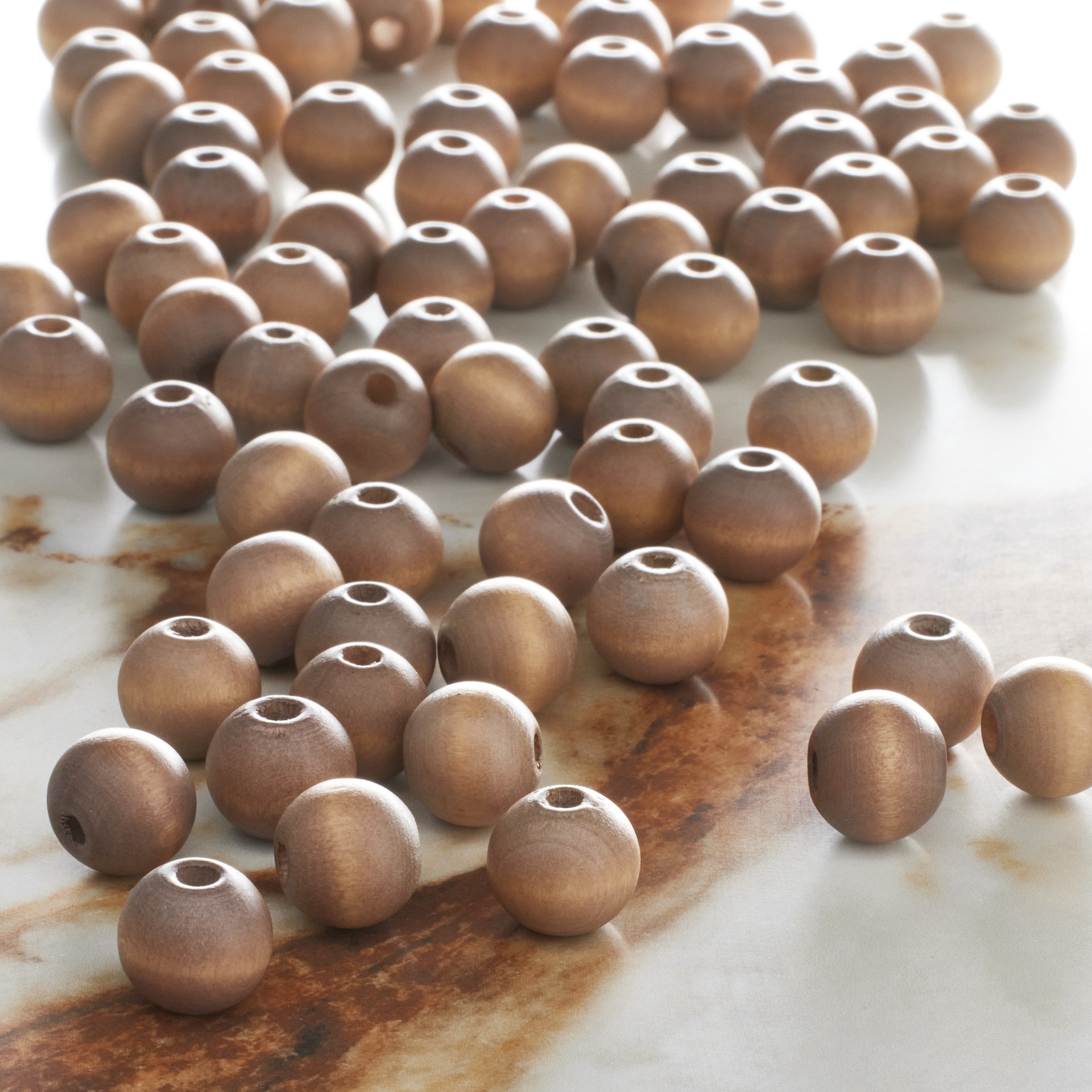 slide 3 of 3, 11mm Dark Wooden Round Beads By Bead Landing, 11mm