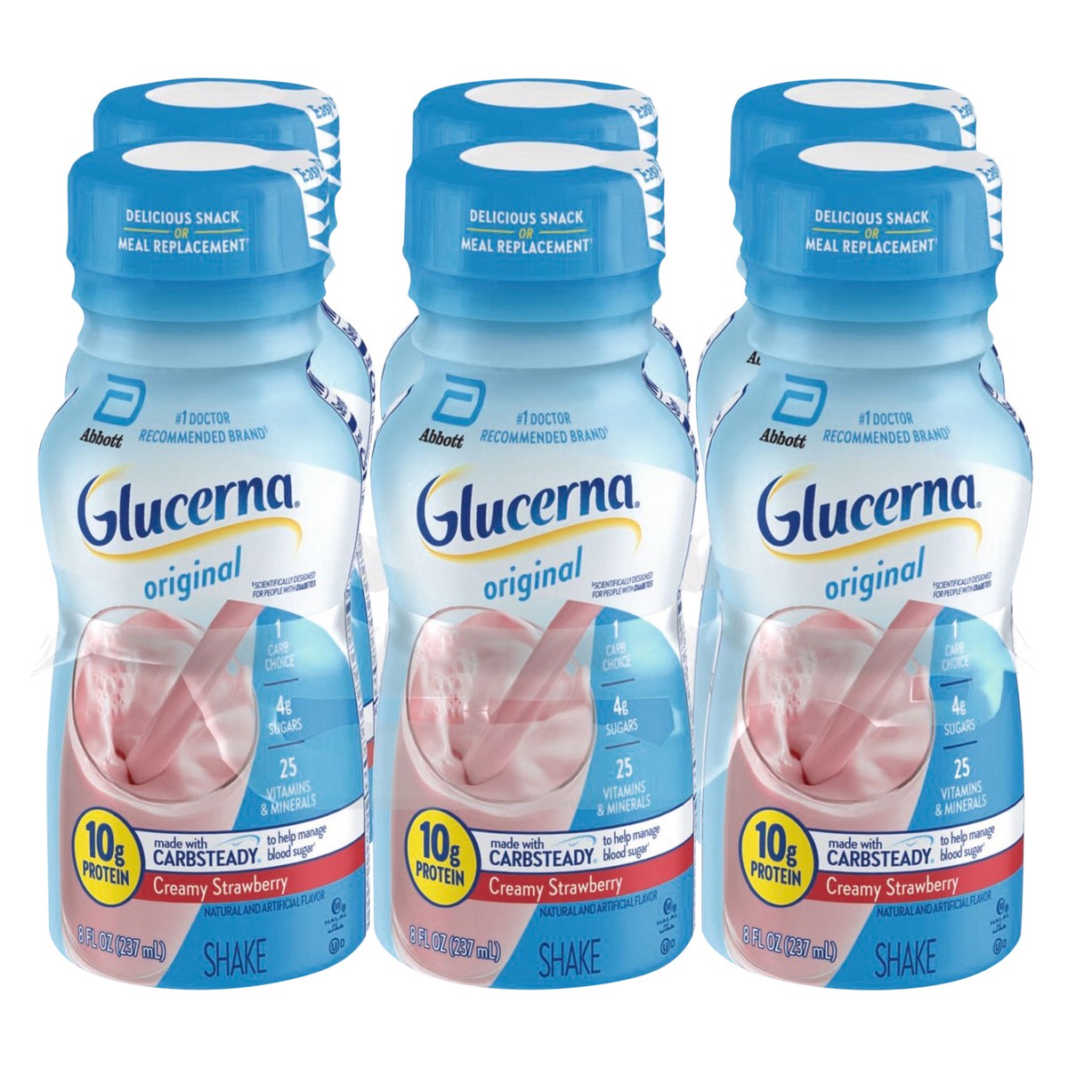 slide 1 of 4, Glucerna Original Creamy Strawberry Shake - 6 ct, 6 ct