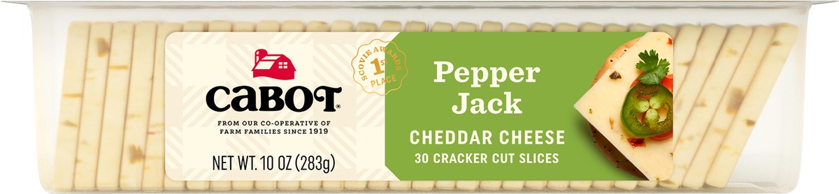 slide 2 of 7, Cabot Spicy Jack Cheese Cracker Cut Slices, 10 oz, 10 oz