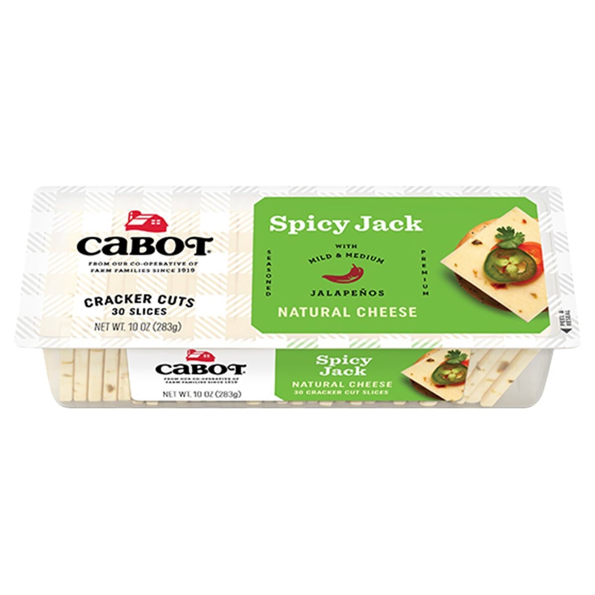 slide 1 of 7, Cabot Spicy Jack Cheese Cracker Cut Slices, 10 oz, 10 oz