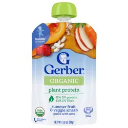 Gerber Toddler Food, Organic Summer Fruit and Veggie Smash Puree Pouch