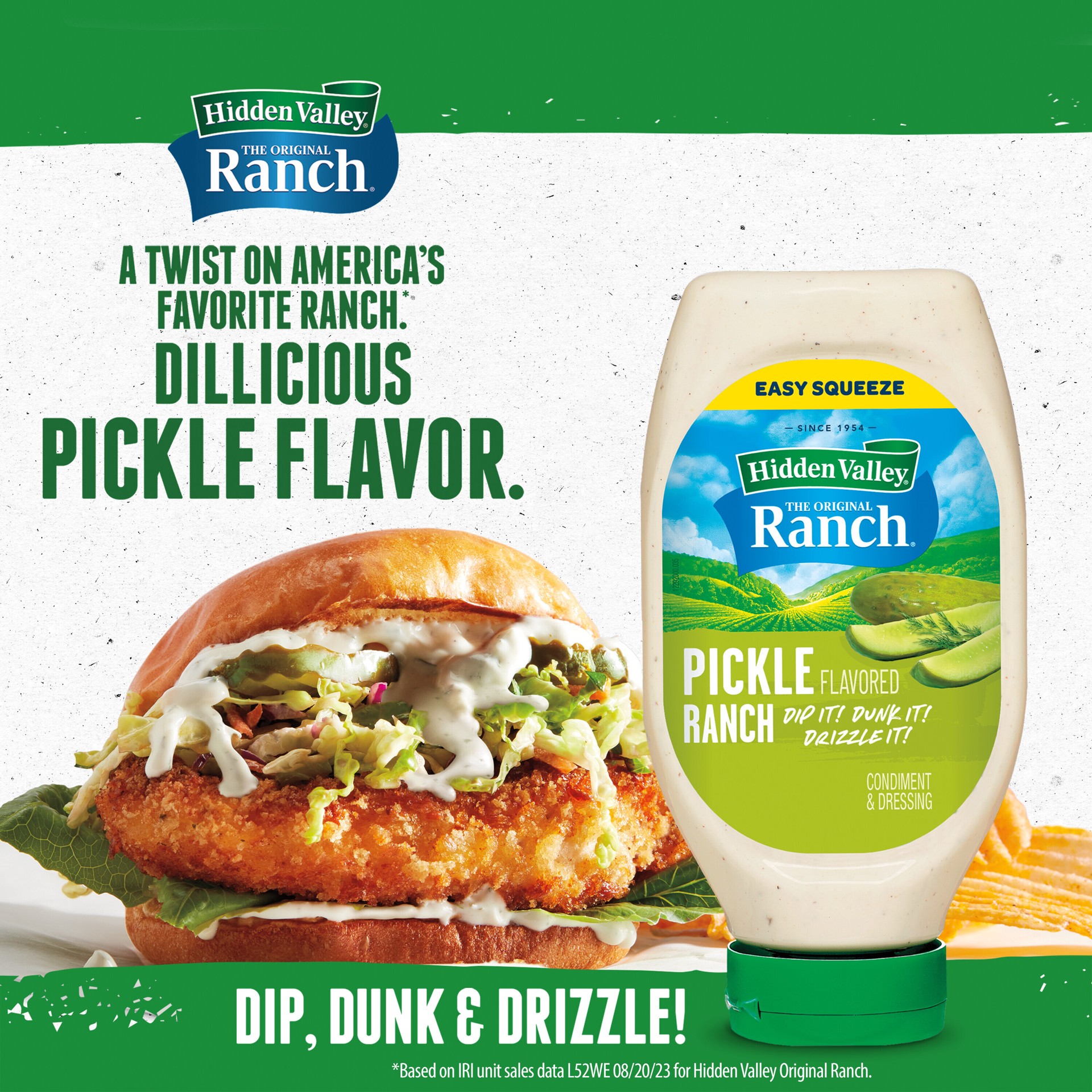 slide 5 of 5, Hidden Valley Easy Squeeze Pickle Flavored Ranch Topping and Dressing, 20 fl oz