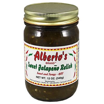 slide 1 of 1, Alberto's Sweet Jalapeno Relish Hot, 12 oz