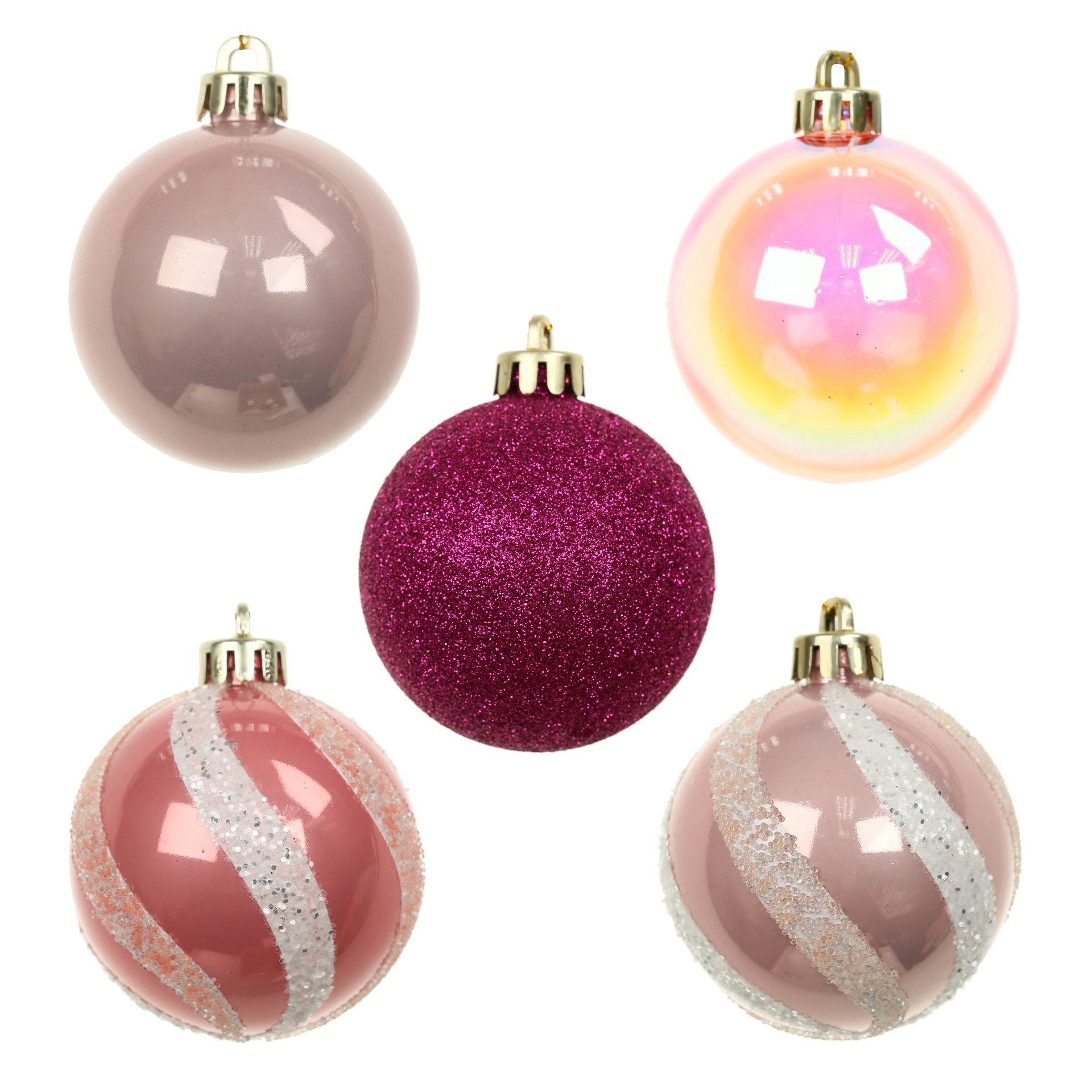 slide 3 of 3, 5 Pack 2.2" Holly Jolly Shatterproof Ball Ornaments By Ashland, 5 ct
