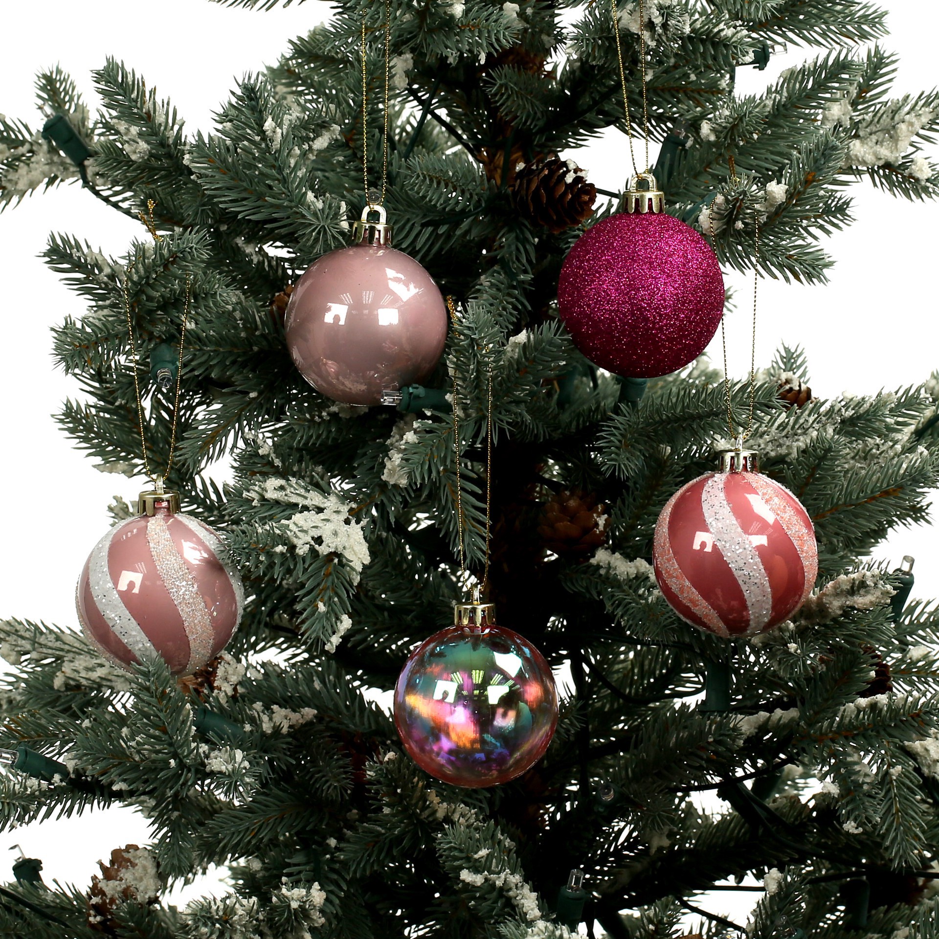 slide 2 of 3, 5 Pack 2.2" Holly Jolly Shatterproof Ball Ornaments By Ashland, 5 ct