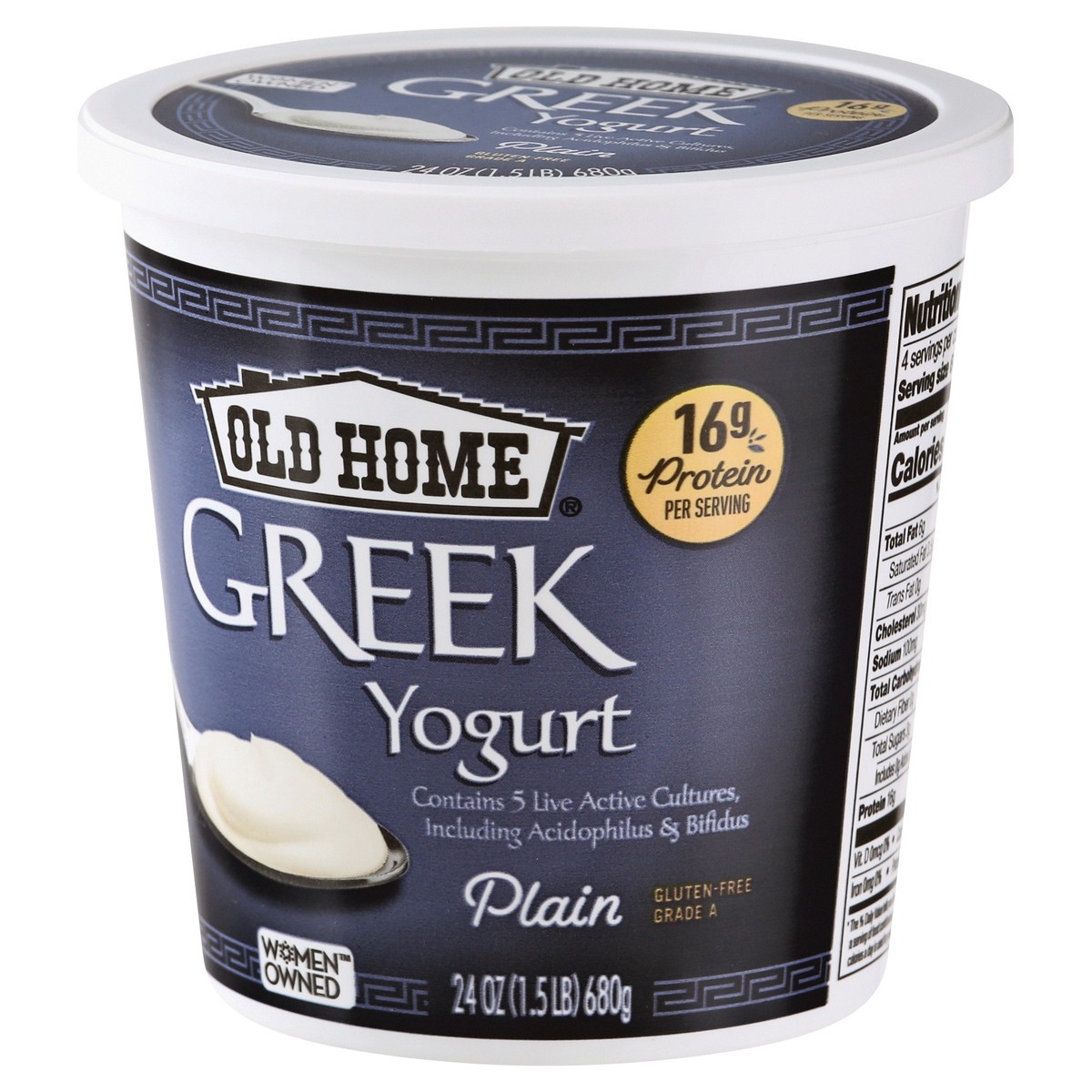 slide 9 of 13, Old Home Greek Plain Yogurt, 24 oz