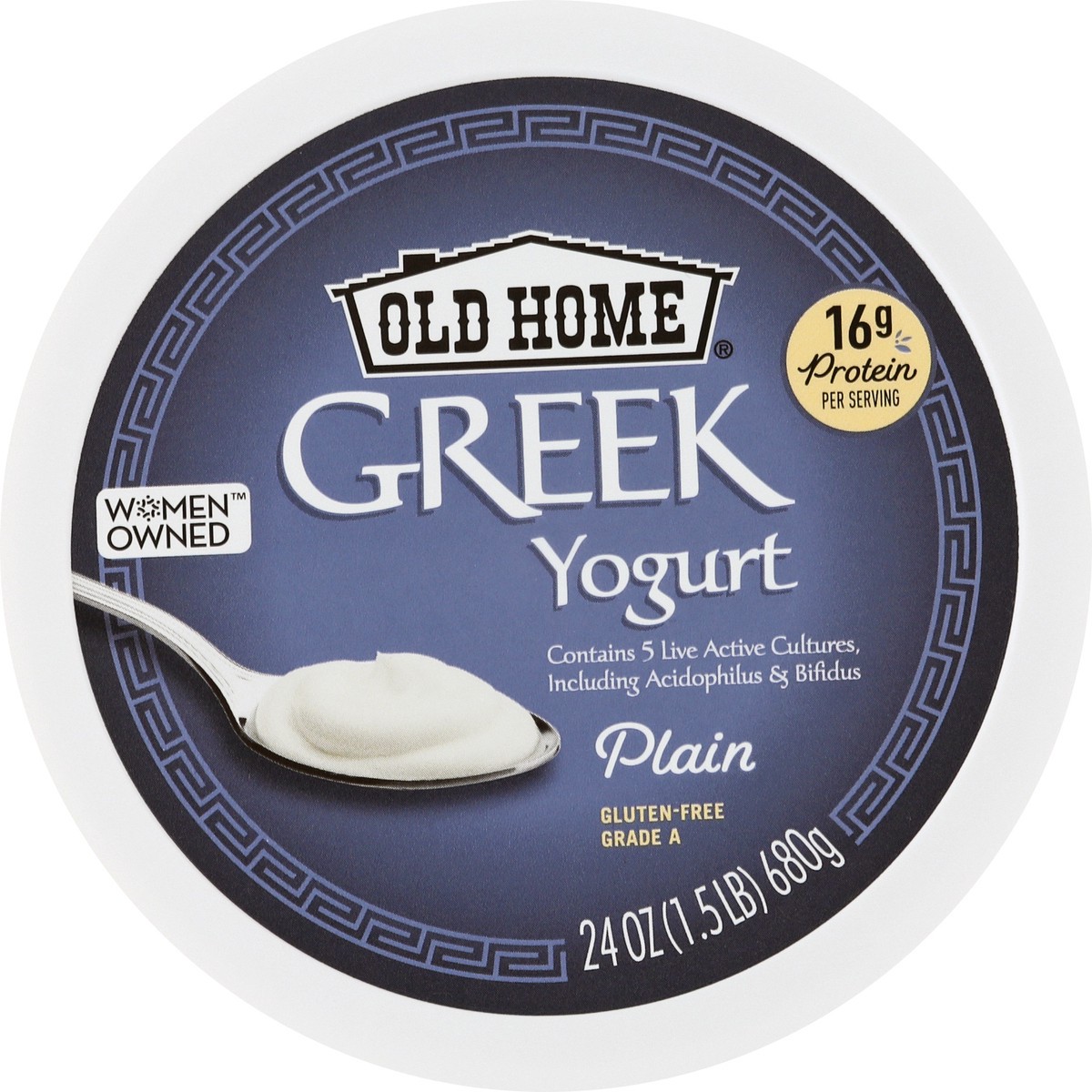 slide 8 of 13, Old Home Greek Plain Yogurt, 24 oz