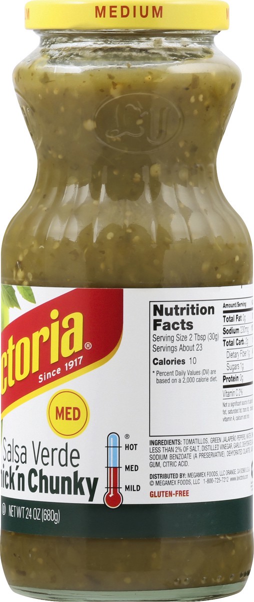 slide 10 of 12, La Victoria Med Thick'n Crunchy Salsa Verde 24 oz, 24 oz