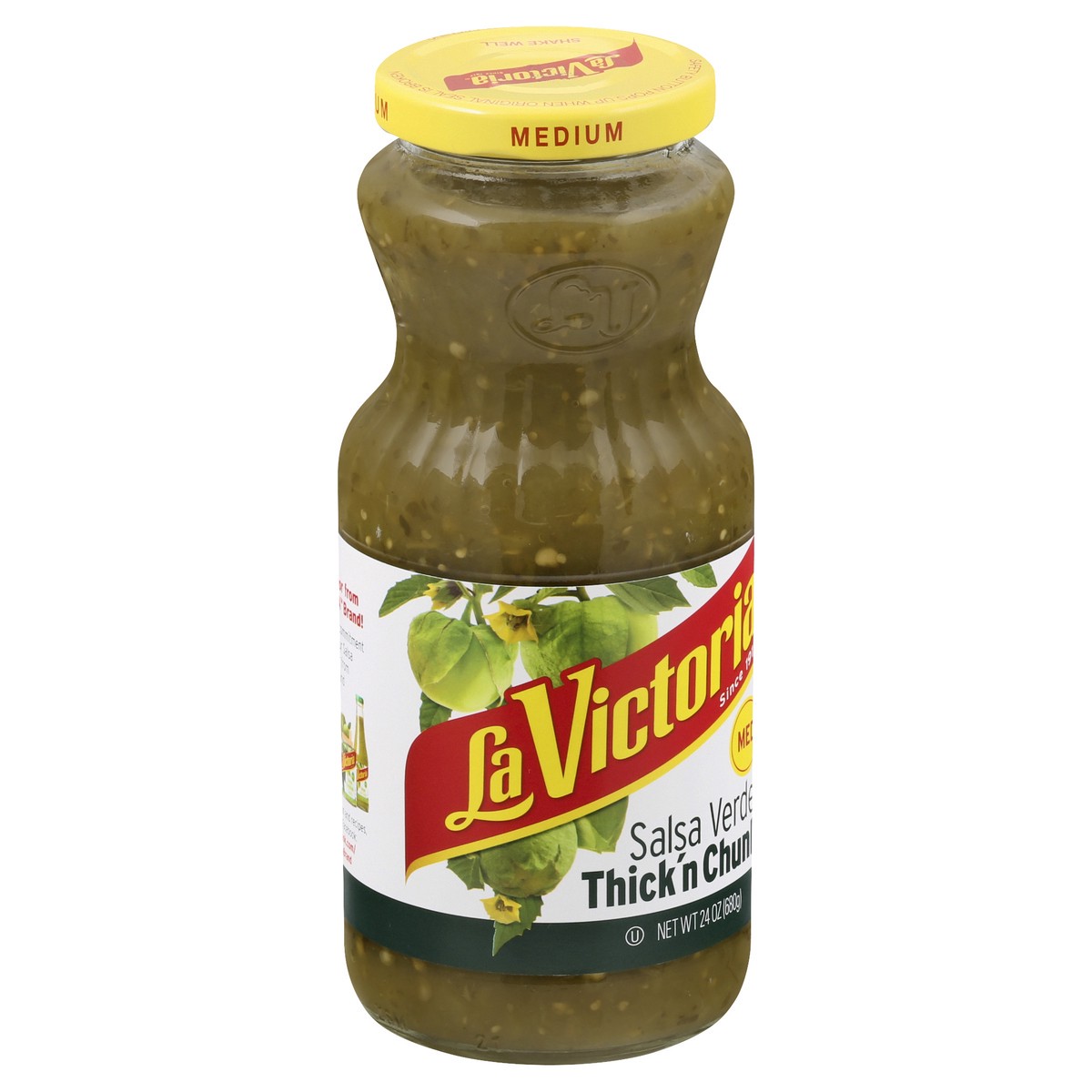 slide 2 of 12, La Victoria Med Thick'n Crunchy Salsa Verde 24 oz, 24 oz