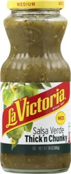 La Victoria Med Thick'n Crunchy Salsa Verde 24 oz
