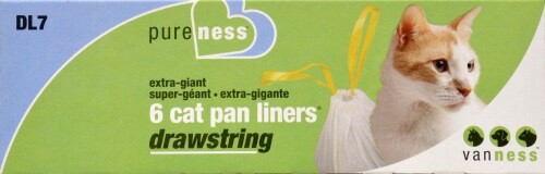 slide 2 of 3, Van Ness Extra Giant Drawstring Cat Pan Liners, 6 ct