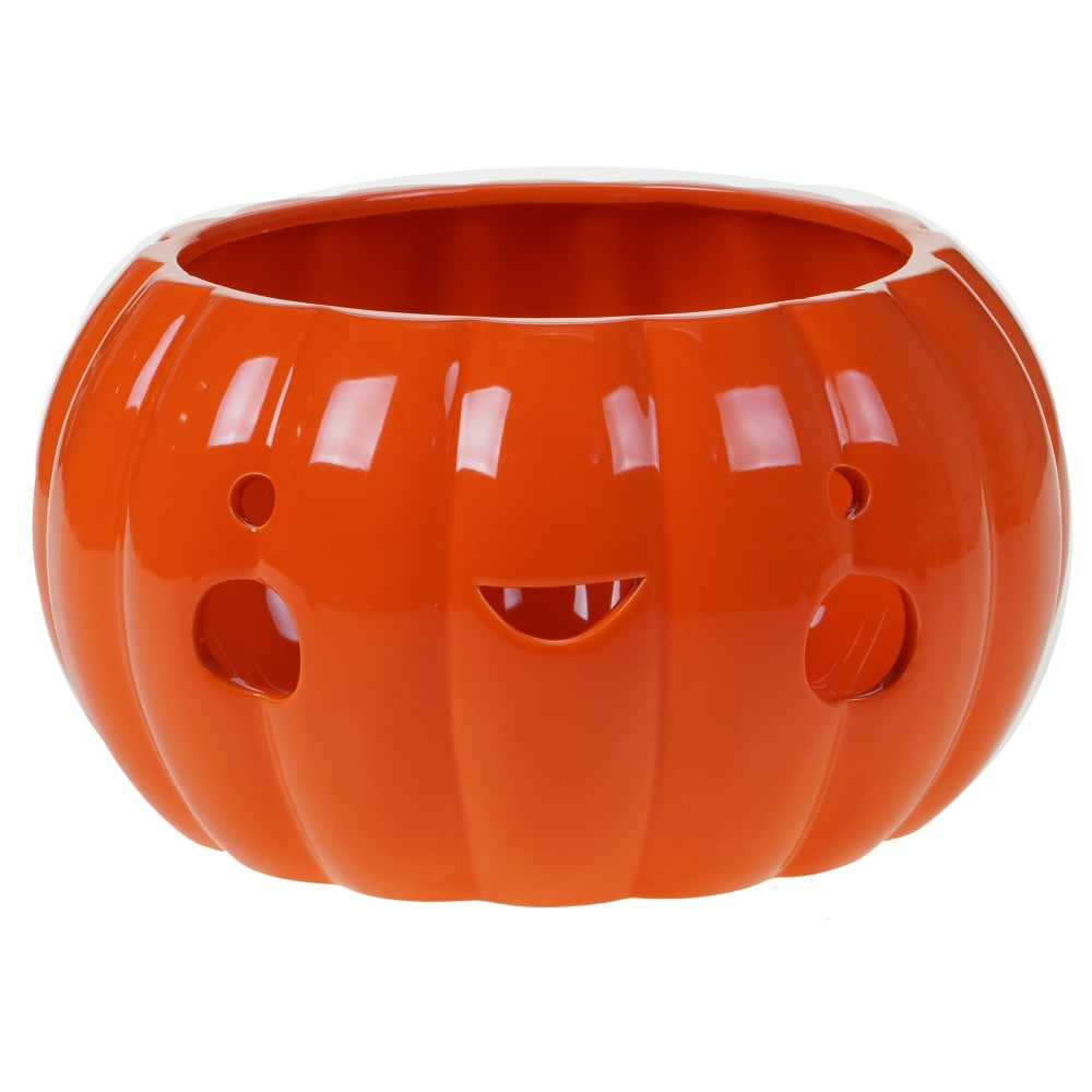 slide 1 of 1, Holiday Home Halloween Pumpkin Treat Bowl - Orange, 12 in