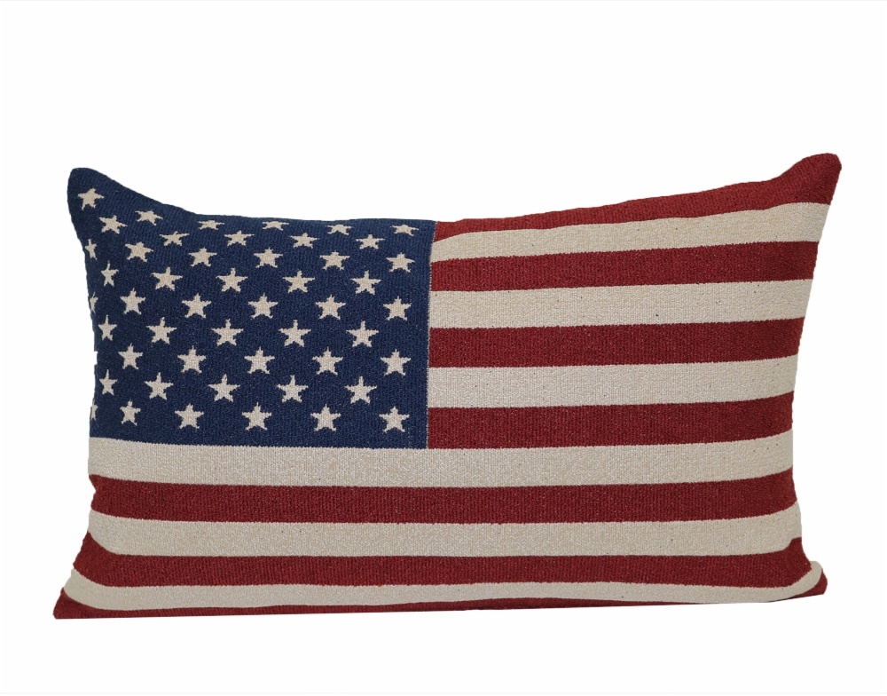 slide 1 of 1, Hd Designs Patriotic Flag Decor Pillow - Red/White/Blue, 13 in x 21 in