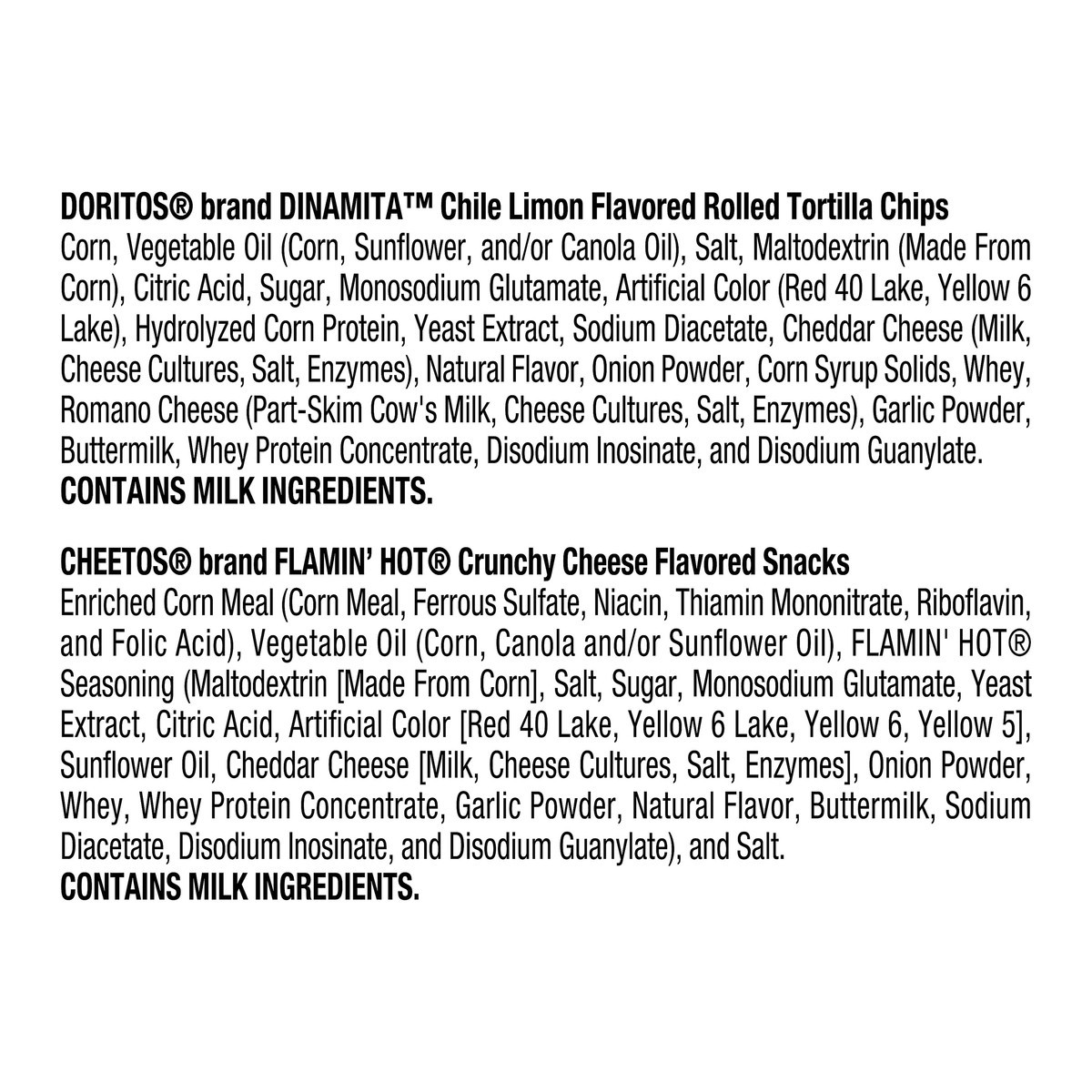 slide 4 of 5, Cheetos Doritos Dinamita Cheese Flavored Snacks And Rolled Tortilla Chips Flamin' Hot & Chile Limon 3 1/8 Oz, 3.125 oz