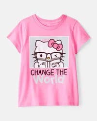 Carter's Kid Hello Kitty "Change The World" Short-Sleeve Graphic Tee - Pink Multi 12
