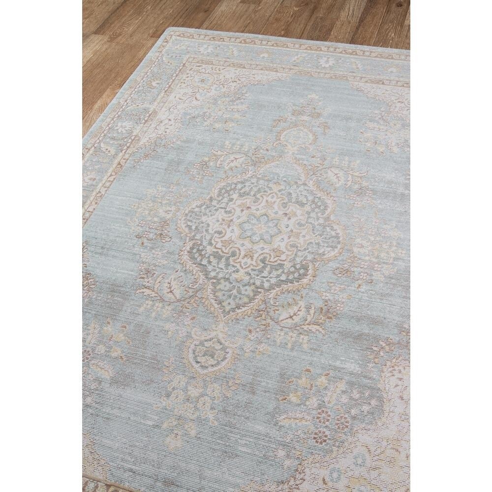 slide 3 of 4, Momeni Isabella Botanical Medallion Accent Rug - Blue, 2 ft x 3 ft