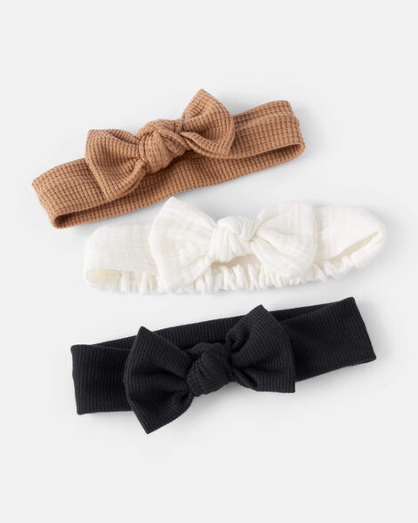 slide 1 of 1, Carter's Baby Girl 3-Pack Bow Headwraps Multi 12-24, 1 ct