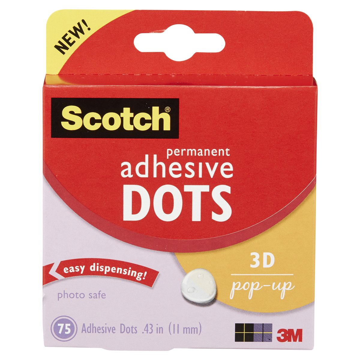 slide 1 of 1, Scotch Adhesive Dots, Permanent, 75 ct